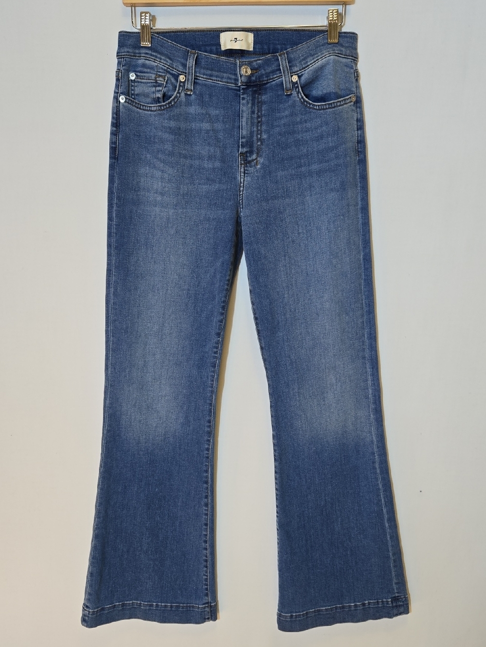 7 For All Mankind Tailorless Dojo Jeans Size 30 Sapphire Blue Wash - Picture 9 of 9